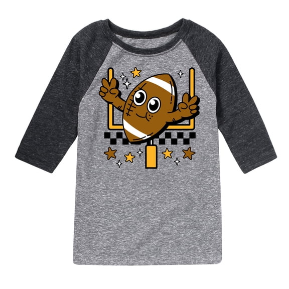 Instant Message - Football And Goalpost - Toddler & Youth Raglan Graphic T-Shirt