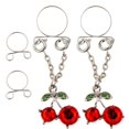 thumbnail image 1 of Sonducket Pezón sin perforación de acero inoxidable con diamantes de imitación de fruta de cereza roja 2 uds. Ropa, zapatos y accesorios Miscelánea Multicolor 12 mm, 1 of 1
