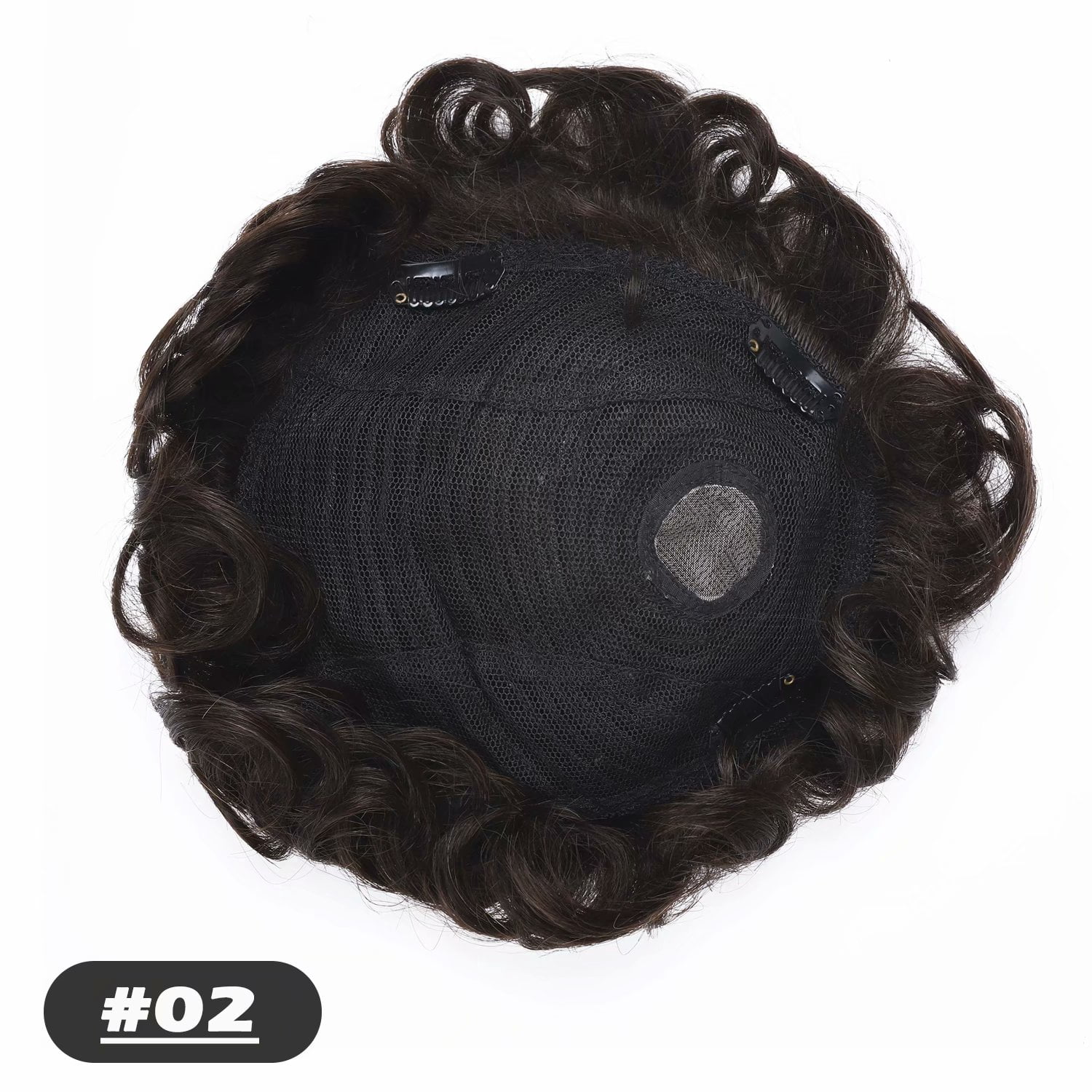 Benehair 100% Human Hair Top Toupee Piece Mans Wig Clip in Hairpiece Indian Remy Hair Replacement System Wigs Clip In Brown