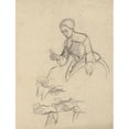 thumbnail image 2 of Edwin White 19x24 Black Ornate Framed Double Matted Museum Art Print Titled: Seated Woman, Sketch for Signing of the Compact in the Cabin of The&nbsp;Mayflower, 2 of 5