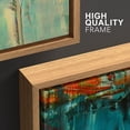 thumbnail image 4 of wall26 Framed Canvas Print Wall Art Set Thick Teal, Tan &amp; Orange Paint Color Field Abstract Shapes Illustrations Modern Art Chic Colorful Ultra for Living Room, Bedroom, Office - 24"x36&quot, 4 of 5