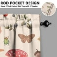 thumbnail image 5 of Kitchen Curtains 36 Inch Short - 3 Panel Set, Rod Pocket Window Curtain with Boho Vintage Mushroom Print, 100% Polyester for Farmhouse, Cafe, Kitchen, Bedroom, Easy Wash, 5 of 6