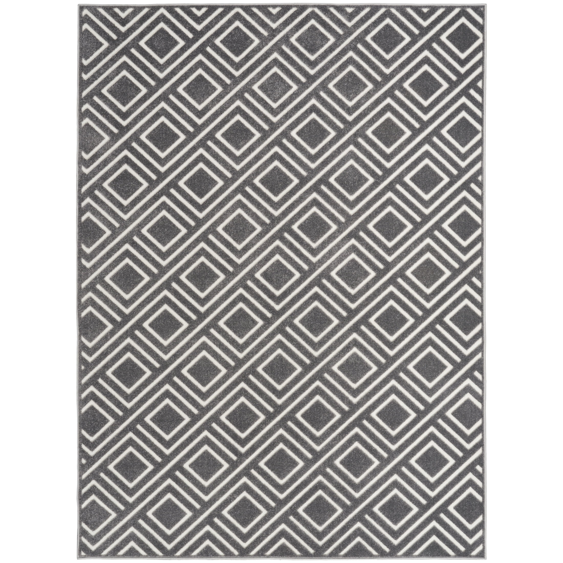 Nourison Care Free 3'11" x 5'11" Grey Modern Indoor Rug