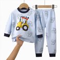 thumbnail image 4 of Gibobby Toddler Kids Boy Long Clothing Set 0 6 12 18 24 Months 2T 3T Toddler Boys Outfits Long Sleeve Prints Tops Pants Child 2Pcs Set Kids Fall Winter Clothes for Boys Set(3-4 Years,Dark Blue), 4 of 4