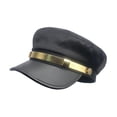 thumbnail image 1 of Gorra de vendedor de periódicos, gorra de cadete, moderna, ajustable, 56-62 cm, gorra de taxista paje para mujeres y hombres Correa dorada, 1 of 6
