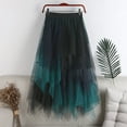 thumbnail image 2 of NIEWTR Womens Long Maxi Tulle Skirt A Line Ruffle Mesh High Waisted Tiered Layered Skirts Petticoat(Green), 2 of 4