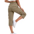 thumbnail image 6 of felwors Womens Capris with Pockets Loose Fit Casual Capri Pants Dressy Lightweight Ladies Baggy Cargo Pants for Hiking Khaki for Size L, 6 of 7