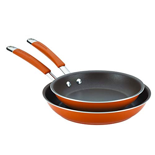 Rachael Ray 16331 Cucina Skillet Set, 9.25 & 11-Inch, Pumpkin Orange
