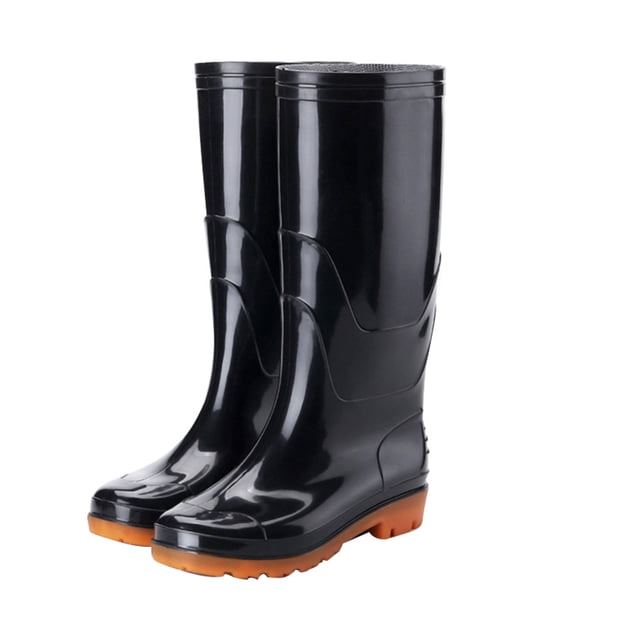 sweethay Botas de lluvia, zapatos calentadores de muslo de plástico, chanclos de plana, cómodos y puros, diarios, informales, para el día de Accesorios de calzado Negro Zapatos>40 sweethay AP013571-01