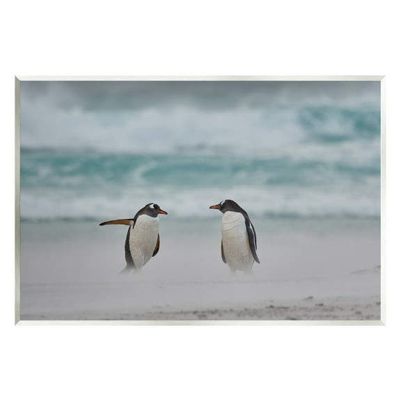 Stupell Industries Penguins on Arctic Beach Animals & Insects Photography Unframed Art Print Wall Art, 15 x 10