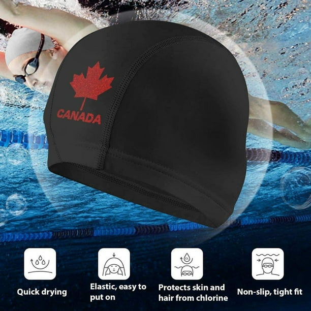 Lycra Wekity Canadian Flag Canada for Long Hair Novelty Swimming