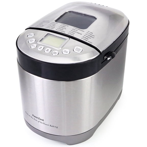 KeenZest 27-in-1 Smart Bread Maker, 2LB Gluten-Free & Whole Wheat Bread Machine with Homemade Cycle, Stainless Steel