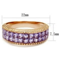 thumbnail image 2 of TS525 - Rose Gold 925 Sterling Silver Ring with AAA Grade CZ in Amethyst, 2 of 5