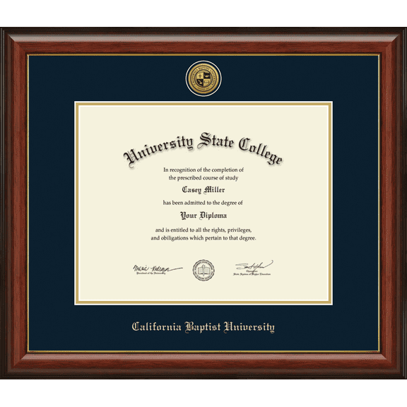 California Baptist University Diploma Frame, Document Size 14" x 11"