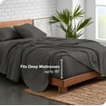 thumbnail image 4 of Bare Home Organic Flannel Sheet Set - 100% Organic Cotton - Deep Pocket - 5-Pieces - Split King, Gray, 4 of 8