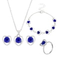 thumbnail image 1 of Conjunto de collar, pendientes y pulsera de cristal para mujer, regalo de San Valentín, collar de aleación., 1 of 3