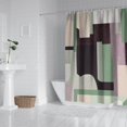 thumbnail image 4 of Ensemble de Rideau de Douche avec Encliquetage, Formes Vert Sauge Noir Lignes (5) Rideaux de Douche Imperméables Doublure de Douche, Doublure de Douche Décorative en Polyester, 72x72 Pouces, 4 of 4