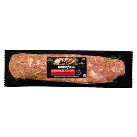 Smithfield Roasted Garlic & Cracked Black Pepper Fresh Seasoned Pork Tenderloin, 0.5–1.85 lb, 19 Grams of Protein per 4 oz Serving