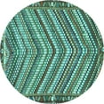 thumbnail image 1 of Ahgly Company Machine Washable Indoor Round Southwestern Turquoise Blue Country Area Rugs, 6' Round, 1 of 4