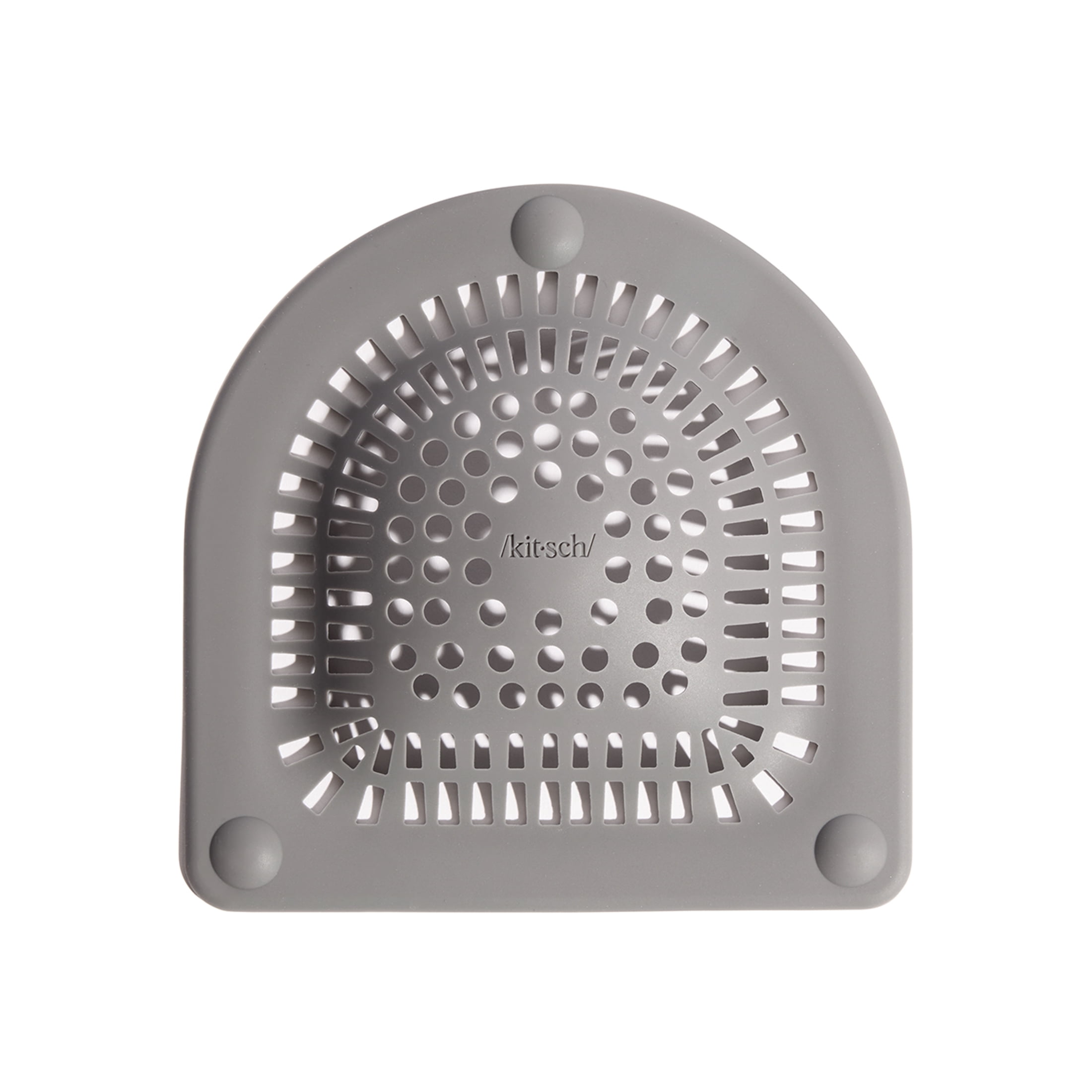 Kitsch Hair Catcher Gray Silicone Drain Cover for Bath & Shower