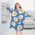 thumbnail image 5 of FORMRS Wearable Blanket Hoodie with Sleeves for Kids Cozy Flannel Sweatshirt, Cute Fried Eggs, 5 of 7