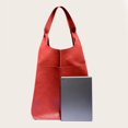 thumbnail image 1 of AMERTEER Women‘s PU Shoulder Bag Large Capacity Bucket Tote Soft Satchel Splicing Design, 1 of 7