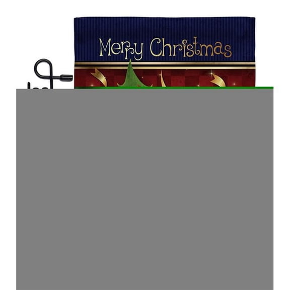 Breeze Decor BD-XM-GS-114087-IP-BO-D-US12-BD 13 x 18.5 in. Poinsettia Love Winter Christmas Impressions Decorative Vertical Double Sided Garden Flag Set with Banner Pole