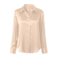 thumbnail image 4 of NTACZA Silk Womens Going Out Tops Work Business Casual Blouse Loose Button Down Satin Summer Shirts for Women M, 4 of 5