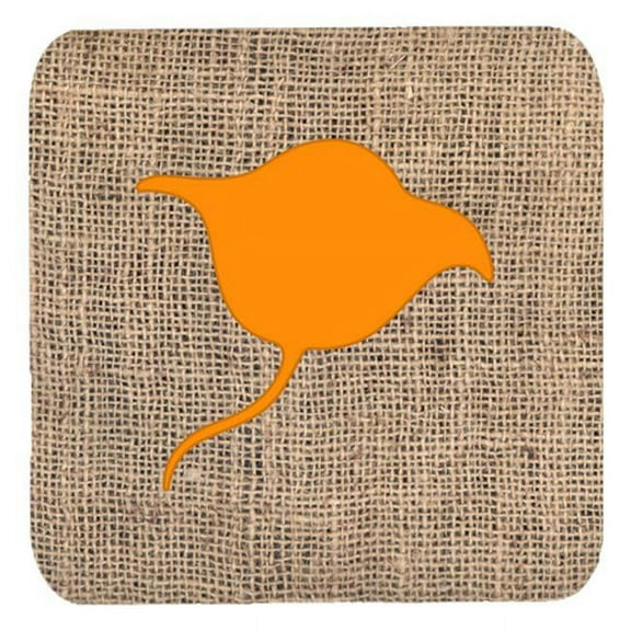 Stingray Burlap And Orange Foam Coasters - Set 4, 3.5 x 3.5 In.