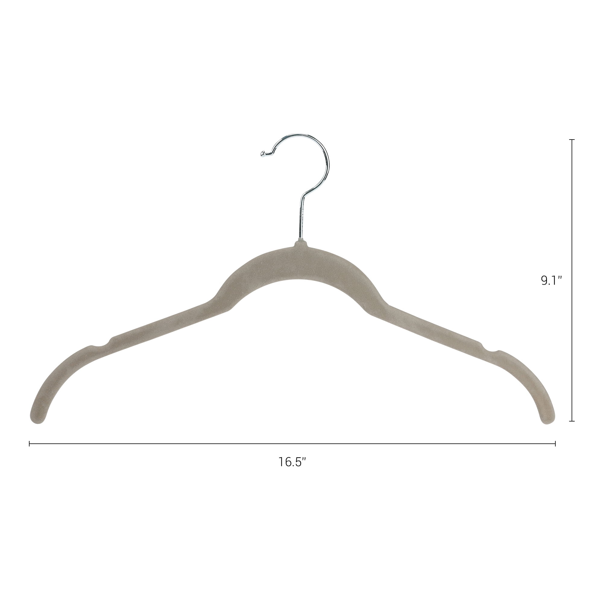 Unique Bargains Velvet Non-Slip Durable Space Saving Clothes Hangers 30 Packs Gray