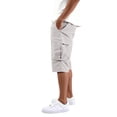 thumbnail image 5 of Baggy Fit Cargo Shorts for Men Elastic Waist Drawstring Multi Pockets Cotton Twill Bottoms Below Knee Daily Weekend Short Pants ,M,#02 White, 5 of 7