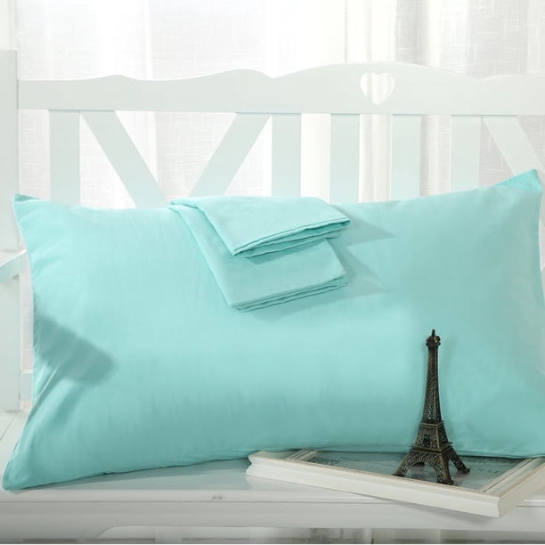 Funda de almohada de algodón de un solo Color sólido, cómoda y suave, adecuada para múltiples escenarios