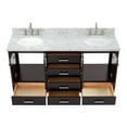 thumbnail image 4 of Ariel Cambridge 67 Inch Double Oval Sink Vanity With Carrara White Marble Countertop With 1.5 Edge In Espresso, 4 of 10