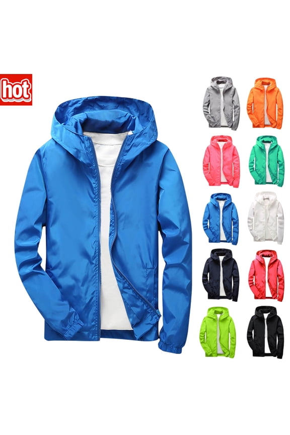 Kids Lightweight Waterproof Rain Jacket - Toddler Boys Girls Softshell Hooded Raincoat Windbreaker Outdoor Hiking Travel Size 3-12