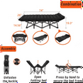 thumbnail image 6 of Folding Camping Cots for Adults, Portable Outdoor Camping Bed with Mattress, Heavy Duty Guest Bed Sleeping Cot Folding Bed for Camping Traveling Office Use, 74" X 26", Black, Supports 330 Lbs, 6 of 9