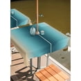 thumbnail image 2 of Outdoor Tablecloths with Umbrella Hole & Zipper, Turquoise Yellow Ombre 60x60 Inch Square Tablecloths, Farmhouse Modern Gradient Art Waterproof Table Cloth, Patio/Pool/Picnic Table Covers, 2 of 8
