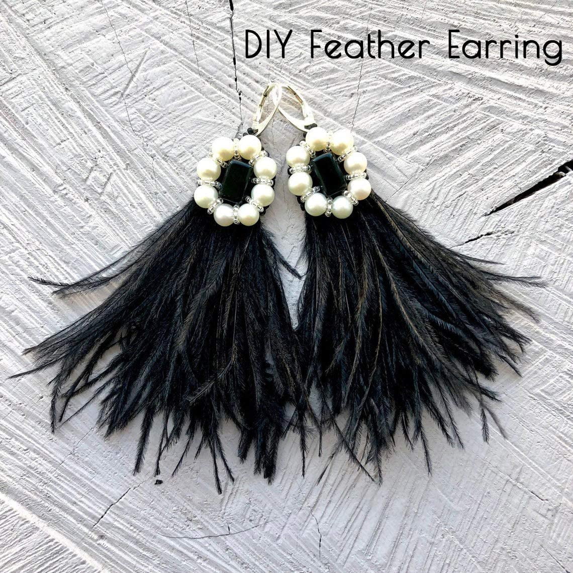3 Yards 5-6inch Black Ostrich Feathers Trim Fringe for DIY Dress Sewing  Crafts Costumes Decoration