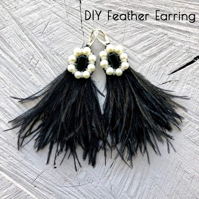  THARAHT Black Ostrich Feathers Trim Sewing Fringe 2Yard 4-6inch  for DIY Dress Sewing Craft Clothing Latin Wedding Dress Decoration Ostrich  Feather Trim : Arts, Crafts & Sewing