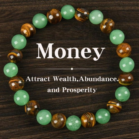Bohemian Style Green Dongling Stone Paired with Tiger Eye Money Attraction Bracelet - Friendship Bracelet, Lucky Jewelry, Fashion Artificial Bracelet, Christmas and Thanksgiving Gifts for Friends and
