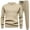 Khaki, variant on BXINGOHAI Men's 2 Pieces Outfit Sets Waffle Henley Tops Solid Crewneck Long Sleeve Pullover Shirts And Elastic Waist Pants Tracksuits Athletic Running Workout Set Today Sales White,XXL