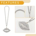 thumbnail image 4 of Unique Bargains 1 Pc Metal Faux Crystal Lips with Rhinestones Car Rear View Mirror Pendant Accessories Car Hanging Ornament White, 4 of 6