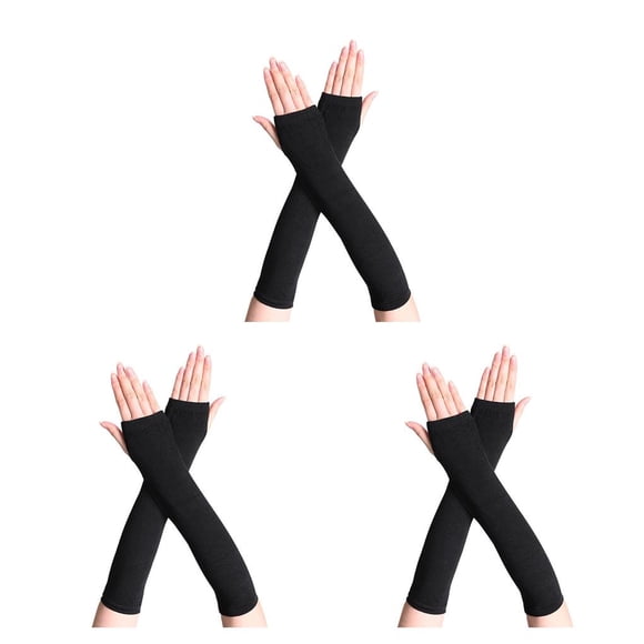 Injueey 1 par de guantes sin dedos para niña, estilo Simple, artesanía de punto, cubiertas de brazo para niñas de otoño e invierno, cubierta de mano Type1 NO1