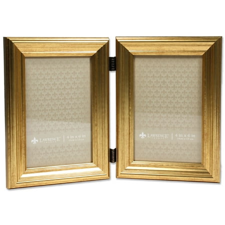 4x6 Hinged Double Sutter Burnished Gold Picture Frame