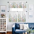 thumbnail image 2 of Spring Floral Kitchen Curtains Sets for Windows 24 Inch Length, Wildflowers Herbs Summer Botanical Rod Pocket Window Treatments Tier Curtains and Valances Set for Bedroom/Bathroom, 2 of 8
