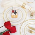 thumbnail image 6 of 700PCS Gold Plastic Plates - Whtie and Gold Disposable Dinnerware Sets 100Guest - 200 Disposable Plate, 300 Plastic Silverware, 100 Cups, 100 Napkins for Wedding & Party, 6 of 18