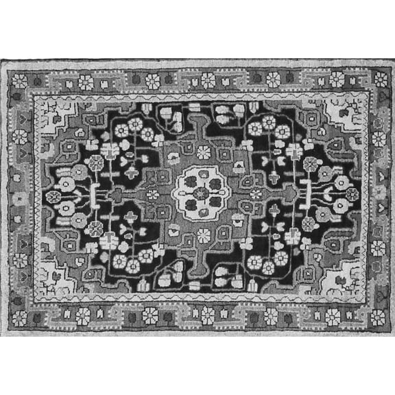 Ahgly Company Indoor Rectangle Persian Gray Traditional Area Rugs, 5' x 7'
