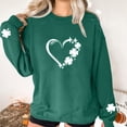 thumbnail image 6 of Annhoo St Patrick's Day Sweatshirts for Women Oversize Shamrock Graphic Crewneck Long Sleeve T-Shirts Loose Soft Tops, 6 of 8