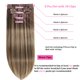 thumbnail image 3 of Extensiones de cabello con clip FIPOHIRA Balayage, de color marrón chocolate a rubio caramelo, cabello humano real de 18 pulgadas, 3 of 9