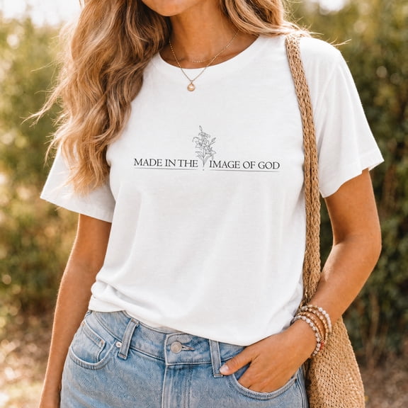 Jollimate Women's T-Shirt, Christian Faith Shirt, Minimalist Flower T-Shirt Holiday Gift