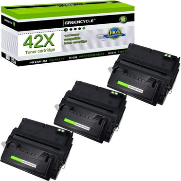 GREENCYCLE 3 Pack Compatible for HP 42X Q5942X Black Toner Cartridge Replacement with HP Laserjet 4250 4250dtn 4250dtnsl 4250n 4250tn 4350 4350dtn 4350dtnsl 4350n 4350tn Printer
